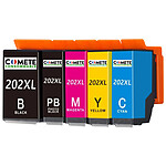 COMETE - 202XL - 5 Cartouches  compatible Epson 202XL - 1 Noir + 1 Photo Noir + 1 Cyan + 1 Magenta + 1 Jaune - Marque Française