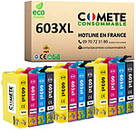 COMETE, Entreprise française - 603XL - 12 Cartouches 603 XL compatibles Epson
