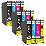 COMETE  - Marque Française - T1285 - 12 Cartouches d'encre Compatibles avec Epson T128 T128XL T1281 T1282 T1283 T1284
