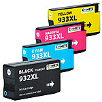 COMETE - Marque française - 932/933 XL - 4 Cartouches compatibles avec HP 932 XL /933 XL - Noir et Couleur
