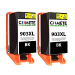 COMETE - Marque française - 903XL  - 2 cartouches compatibles avec HP 903 XL 903XL - 2 Noir