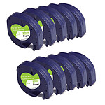 COMETE - 91200 - 10 Rubans 91200 S0721510 Compatibles pour Etiqueteuses DYMO LetraTag - 12mm x 4m Noir sur Blanc