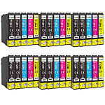 COMETE - T129XL - 30 Cartouches compatibles Epson T129XL - Noir et Couleur - Marque française