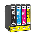 COMETE - Marque Française - T1285 - 4 Cartouches d'encre Compatibles avec Epson T128 T128XL T1281 T1282 T1283 T1284