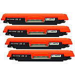 COMETE - 126A - 4 Toners compatibles pour HP 126A CE310A/CF350A - 4 Noir - Marque Française
