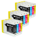 COMETE - LC970 LC1000 - 12 Cartouches compatibles BROTHER LC970/LC1000 - 3 Noir + 3 Cyan + 3 Magenta + 3 Jaune - Marque Française