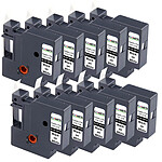 COMETE - 45013 - 10 Rubans Compatibles pour Étiqueteuses Dymo D1 45013 S0720530 - 12mm x 7m Noir sur Blanc