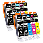 COMETE - Marque Française - 580XL 581XL - 10 Cartouches Compatibles 580XL 581XL pour Canon PIXMA