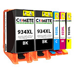 COMETE - Marque Française - 934XL 935XL - 5 Cartouches compatibles HP 934/935XL - 2 Noir, 1 Cyan, 1 Magenta, 1 Jaune