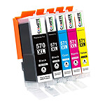 COMETE - Marque française - 570XL 571XL - 5 Cartouches Compatibles 570 XL 571 XL pour imprimantes Canon PIXMA