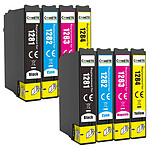 COMETE - Marque Française - T1285 - 8 Cartouches d'encre Compatibles avec Epson T128XL T1281 T1282 T1283