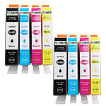 COMETE - 364XL - 8 Cartouches compatibles HP 364XL - Noir et Couleur - Marque française
