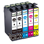 COMETE, Entreprise française - 16XL - 5 Cartouches compatibles Epson Workforce - Noir et Couleur