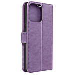 Avizar Étui Mandala Attrape Rêves pour iPhone 14 Pro Max Portefeuille Violet