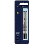 WATERMAN Pack 2 Recharges pour Stylo roller Pointe Fine Noir