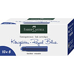 FABER-CASTELL Etui de 6 cartouches Standard effaçable Bleu royal x 10