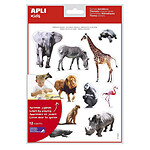 APLI Pochette 12 feuilles gommettes images réalistes enlevable Savane APLI Pochette 12 feuilles gommettes images réalistes enlevable Savane