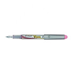 PILOT Stylo plume Jetable V-Pen SILVER Pointe Moyenne Rose x 12