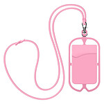 Avizar Coque Cordon Universelle pour Smartphone avec Porte-carte NeckPouch Rose