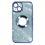 Avizar Coque pour iPhone 14 Paillette Amovible Silicone Gel Série Protecam Spark Bleu