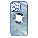 Avizar Coque pour iPhone 13 Pro Paillette Amovible Silicone Série Protecam Spark Bleu