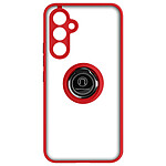 Avizar Coque pour Samsung Galaxy A54 5G Bi-matière Bague Métallique Support Vidéo Rouge