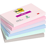 POST-IT Pack 6 Bloc-note adhésif Super Sticky Notes 127 x 76 mm Coloris Soulful