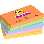 POST-IT Pack de 5 Bloc-note adhésif Super Sticky Notes, 127 x 76 mm