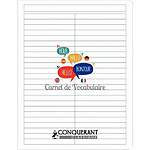 CONQUÉRANT Cahier de vocabulaire polypro17X22 cm agrafé 96P réglure spécifique x 80