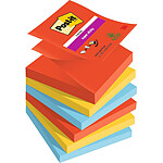 POST-IT Pack 6 Bloc-note adhésif Super Sticky Notes, 127 x 76 mm Coloris Payful