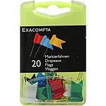 EXACOMPTA Boîte de 20 épingles drapeaux 16mm Couleurs assorties x 100