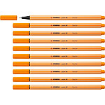 STABILO Stylo-Feutre POINT 88 Pointe Fine 0,4 mm orange x 10