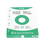 EXACOMPTA Étui de 100 fiches bristol quadrillé 5x5 perforé 210x297mm Blanc x 10