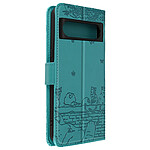 Avizar Etui Chat pour Google Pixel 8 série Kawaii Cat Cover Turquoise Avizar Etui Chat pour Google Pixel 8 série Kawaii Cat Cover Turquoise