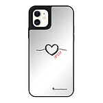 LaCoqueFrançaise Coque iPhone 11 miroir Coeur Noir Amour Design .