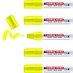 EDDING Marqueur Craie Liquide 4090 Jaune fluorescent Pointe Biseautée 4-15 mm x 5