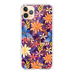LaCoqueFrançaise Coque iPhone 11 Pro Max 360 intégrale transparente Motif Fleurs violettes et oranges Tendance .