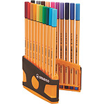 STABILO Colorparade de 20 stylos-feutres de dessin point 88 pointe fine 0,4mm en 20 couleurs assorties