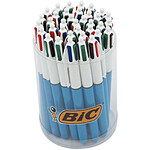 BIC Tubo de 36 Stylos bille 4 COLOURS Medium Pointe Moy. 4 Couleurs classiques