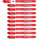 STABILO Roller WORKER Colorful Encre Liquide 100% Grip Tracé 0,5 mm rouge x 10
