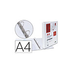 LIDERPAPEL Classeur kangourou 4 anneaux 25mm 283x320mm document a4 plastique dos 40mm coloris blanc