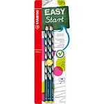 STABILO 2 crayons graphite EASYgraph corps bleu ardoise HB gaucher x 5 STABILO 2 crayons graphite EASYgraph corps bleu ardoise HB gaucher x 5