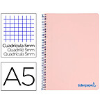 LIDERPAPEL Cahier spirale a5 micro wonder 240 pages 90g 5x5mm 6 trous 5 bandes couleurs rose