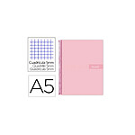 LIDERPAPEL Cahier spirale crafty A5 240p 90g quadrillé 5mm microperforé 6 trous -Rose