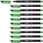 STABILO Feutre pour Transparent OHPen Permanent Pointe fine Vert x 10