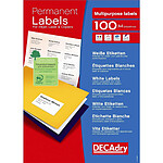 DECADRY Boite de 400 etiquettes blanches multi-usage 99,1 x 139 mm DECADRY Boite de 400 etiquettes blanches multi-usage 99,1 x 139 mm