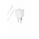BigBen Connected Chargeur Secteur USB C 30W Power Delivery + Câble USB C/Lightning Blanc