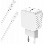 BigBen Connected Chargeur Secteur USB C 20W Power Delivery + Câble USB C/Lightning Blanc