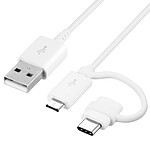samsung Câble 2 en 1 USB type-C et micro-USB 1M EP-DG930DWE Samsung Blanc