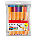 STABILO Pochette de 30 Stylo-Feutre POINT 88 Pointe Fine 0,4 mm dont 5 FLUO x 5